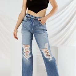 Cello Jeans Tribeca Distressed Dad Jean CLOTHING