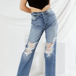 Cello Jeans Tribeca Distressed Dad Jean CLOTHING