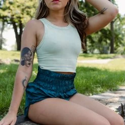 Nikibiki Keep It Up High Neck Vintage Wash Crop Top CLOTHING