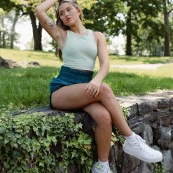 Nikibiki Keep It Up High Neck Vintage Wash Crop Top CLOTHING