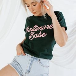BRIGHTSIDE The Label Baltimore Babe Tee - Forest Green
