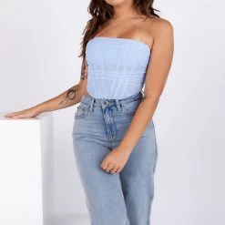 Tic Toc NEW ARRIVALS Try Again Draped Mesh Corset