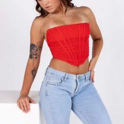 Tic Toc NEW ARRIVALS Try Again Draped Mesh Corset