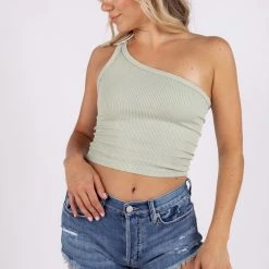 Nikibiki Together As One Shoulder Vintage Wash Tank