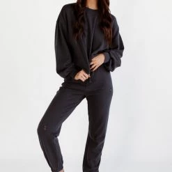 TOPS Z Supply Allie Distressed Sweatshirt