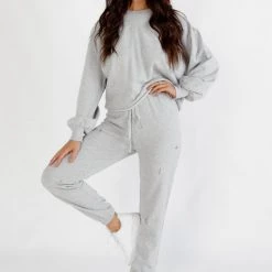 TOPS Z Supply Allie Distressed Sweatshirt