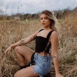 Edit By Nine Our Story Eyelet Corset Top