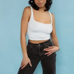 Free People Scoop Neck Crop Tank CLOTHING