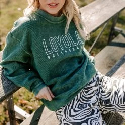 BRIGHTSIDE The Label Loyola Greyhounds Corded Crew