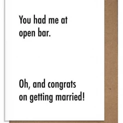 Pretty Alright Goods GIFT Open Bar Wedding Card