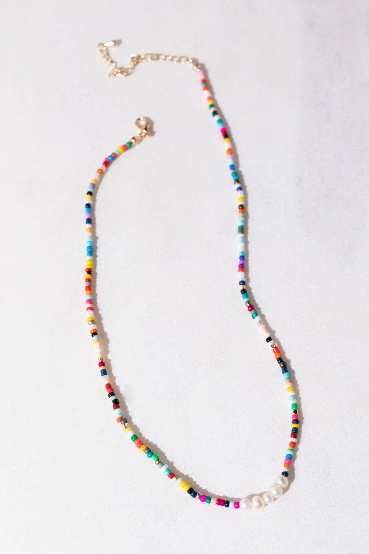 Brightside ACCESSORIES McKenzie Beaded Pearl Necklace 3 Brightside ACCESSORIES McKenzie Beaded Pearl Necklace