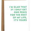Rhubarb Paper Co. GIFT One Penis Greeting Card
