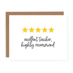 Pretty By Her GIFT Five Star Teacher Card