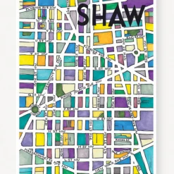 Cherry Blossom Creative Shaw Map Print - 13x19