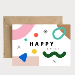 Spaghetti & Meatballs Happy Birthday Abstract Card