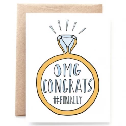 Yellow Daisy Paper Co. WEDDING CAPSULE OMG Finally Engagement Card