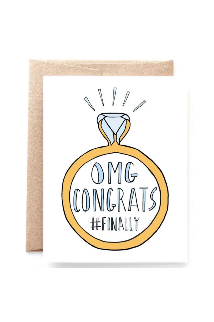 Yellow Daisy Paper Co. WEDDING CAPSULE OMG Finally Engagement Card 1 Yellow Daisy Paper Co. WEDDING CAPSULE OMG Finally Engagement Card