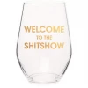 Chez Gagne Welcome To The Shitshow Stemless Wine Glass