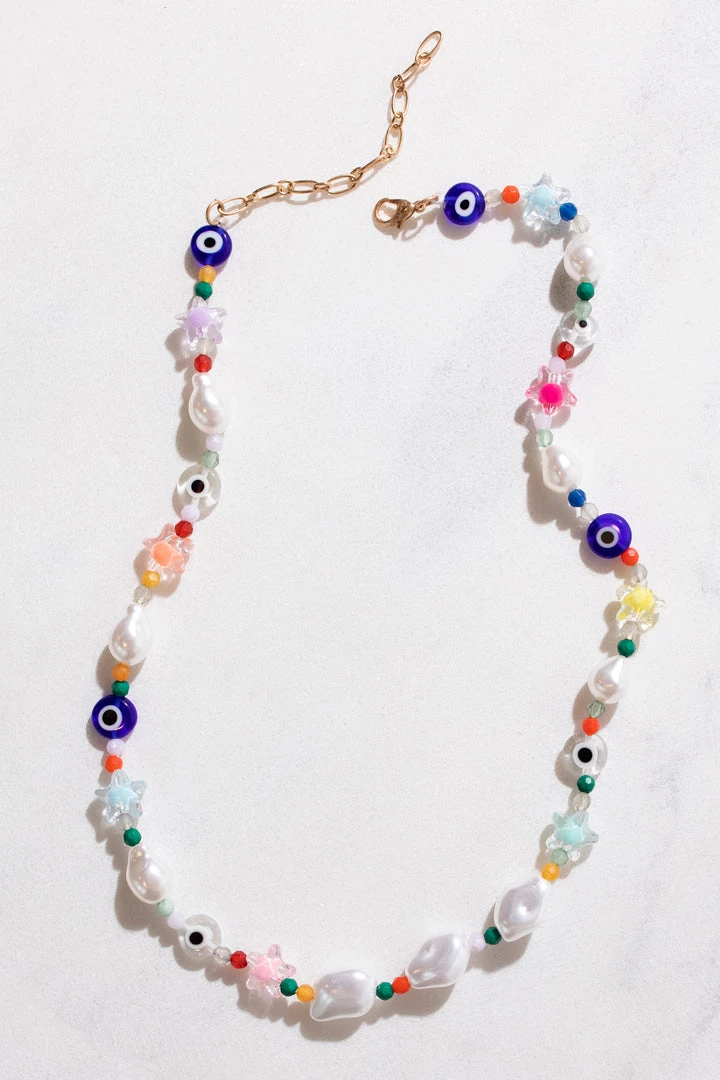 Brightside Amara Evil Eye Pearl Necklace 1 Brightside Amara Evil Eye Pearl Necklace