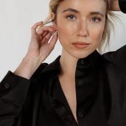 Merveille Jules Check Drop Earrings