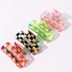LA 3 Accessories Kinsley Checkered Hair Clip