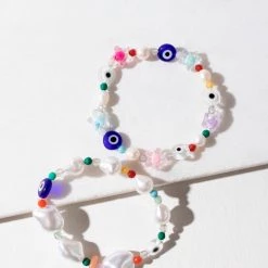 Brightside Callie Evil Eye Pearl Bracelet Set ACCESSORIES