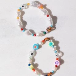 Brightside Callie Evil Eye Pearl Bracelet Set ACCESSORIES