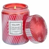 Voluspa Small Embossed Glass Jar - Crushed Candy Cane GIFT