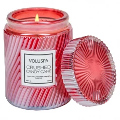 Voluspa Small Embossed Glass Jar - Crushed Candy Cane GIFT