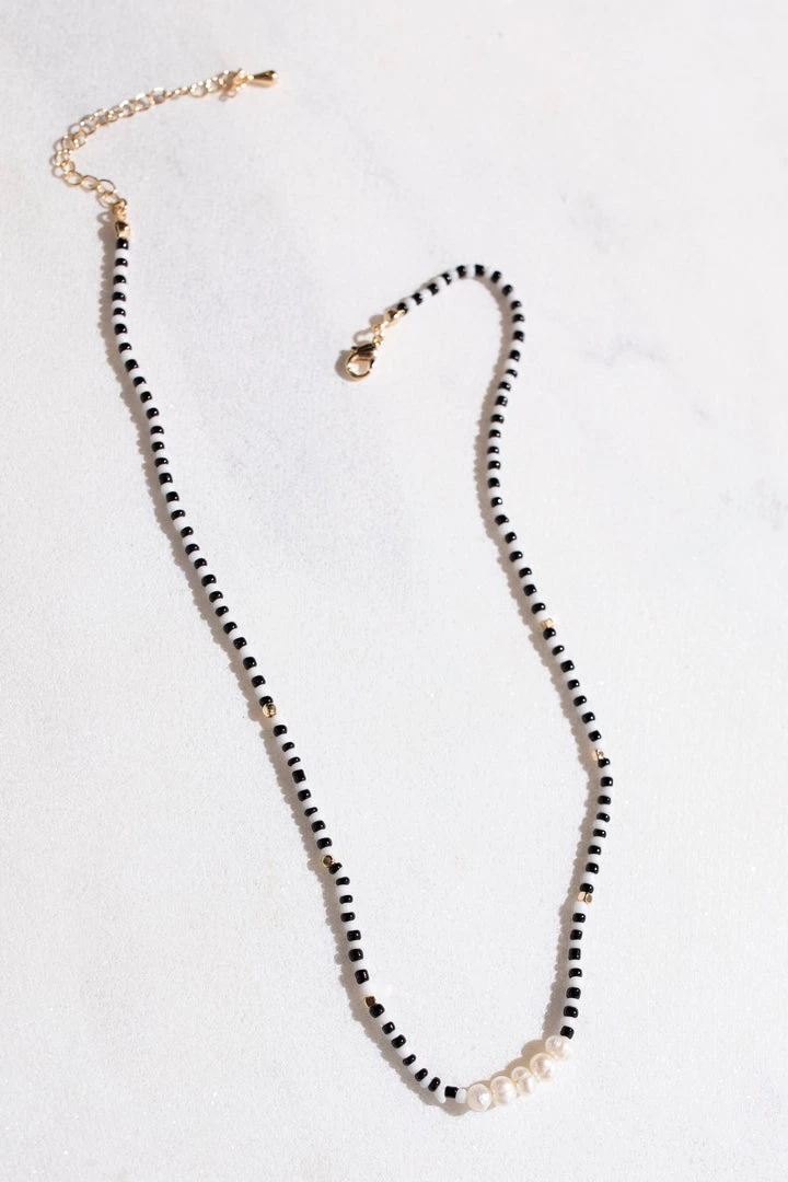 Brightside ACCESSORIES McKenzie Beaded Pearl Necklace 2 Brightside ACCESSORIES McKenzie Beaded Pearl Necklace