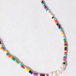 Brightside ACCESSORIES McKenzie Beaded Pearl Necklace 9 Brightside ACCESSORIES McKenzie Beaded Pearl Necklace