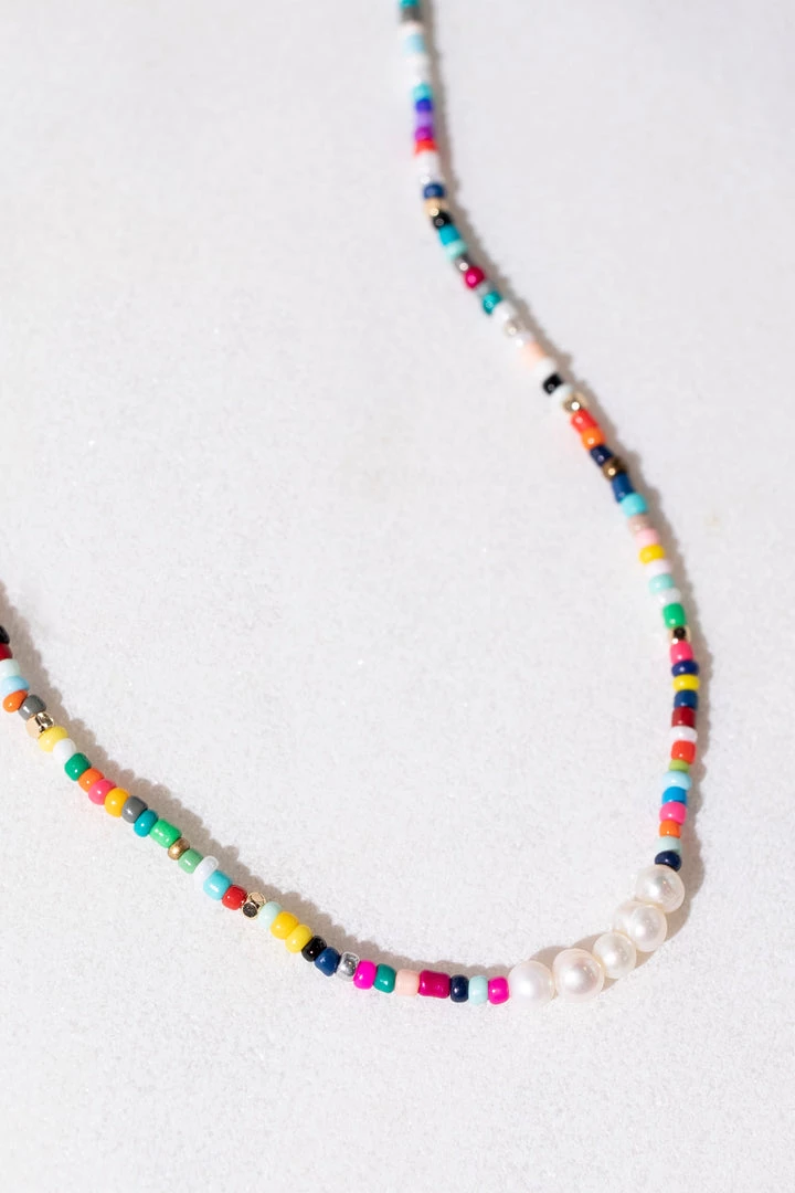 Brightside ACCESSORIES McKenzie Beaded Pearl Necklace 5 Brightside ACCESSORIES McKenzie Beaded Pearl Necklace