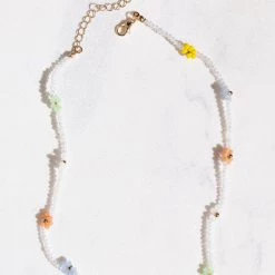 Brightside ACCESSORIES Millie Beaded Flower Necklace