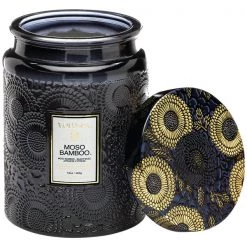 Voluspa Large Embossed Glass Jar - Moso Bamboo 5 Voluspa Large Embossed Glass Jar - Moso Bamboo