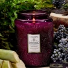 Voluspa Large Embossed Glass Jar - Santiago Huckleberry