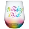 Slant Collections Birthday Drink Stemless Wine Glass