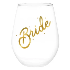Slant Collections The Bride Gold Jumbo Wine Glass GIFT